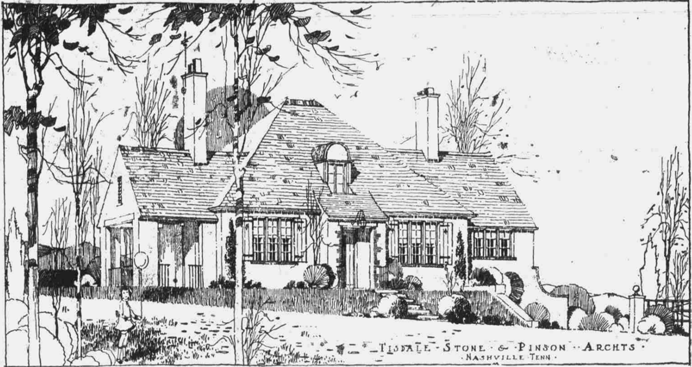 Architect's rendering of the Model Home, December 1926