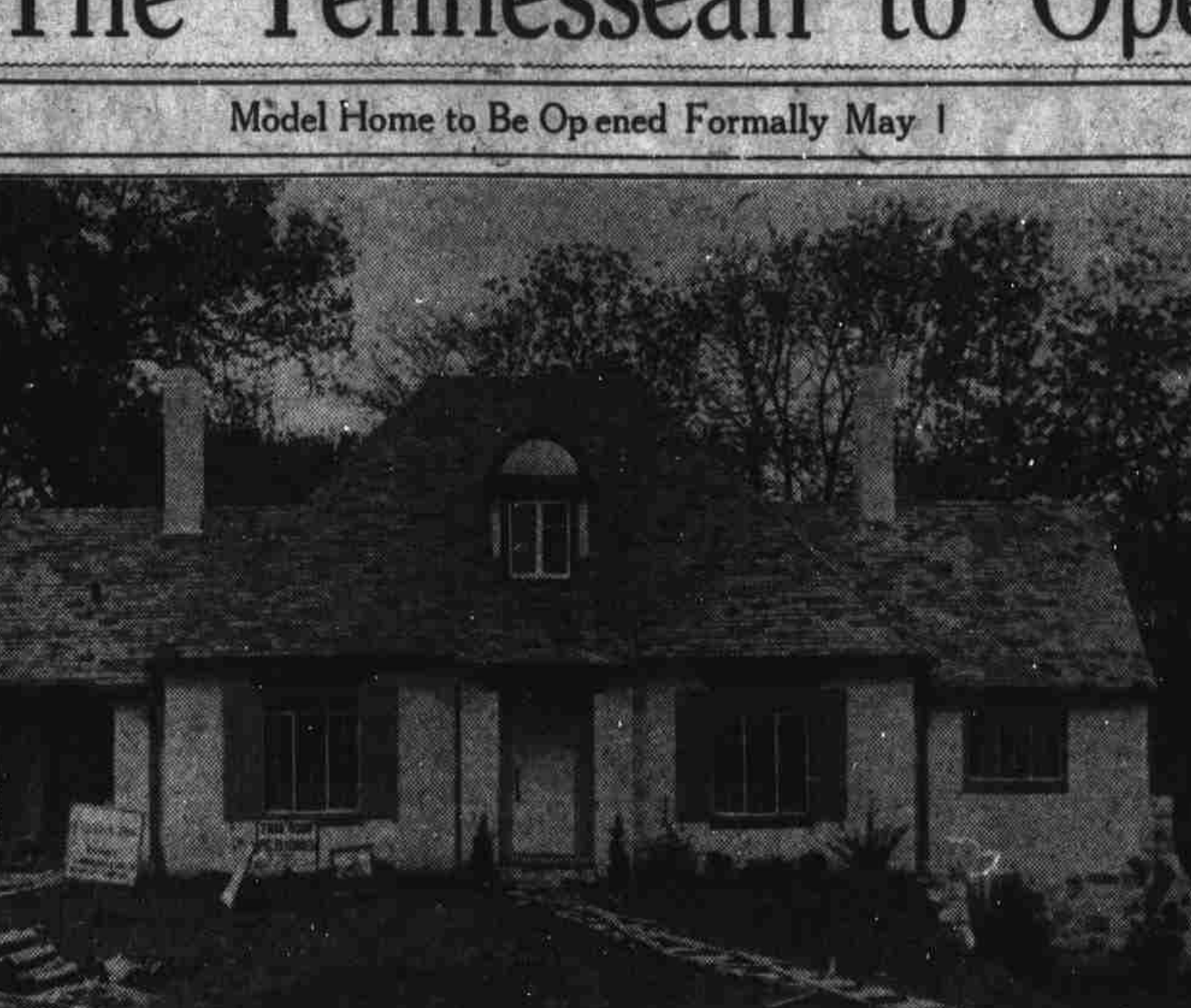 The completed Tennessean Model Home in a 1927 newspaper photograph